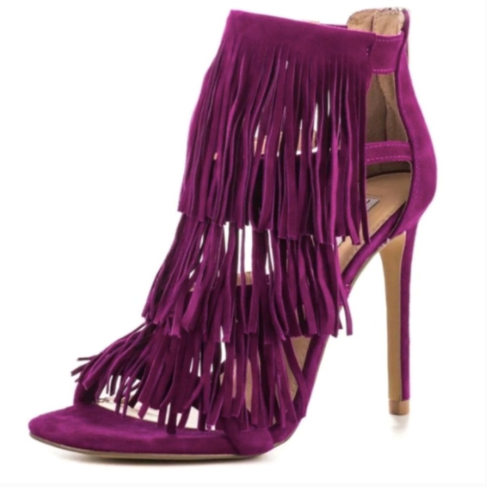 Steve Madden Purple fringely high heels New sassy